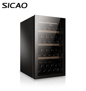 SICAO 121L 48 ขวดกระจกประตูไวน์ตู้เย็นตู้เย็น